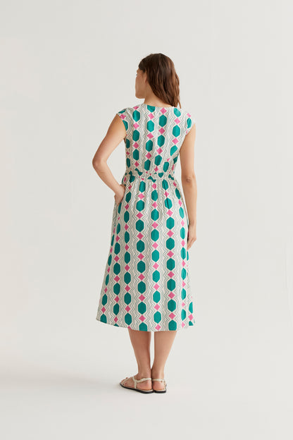 Midi dress with Geometric print