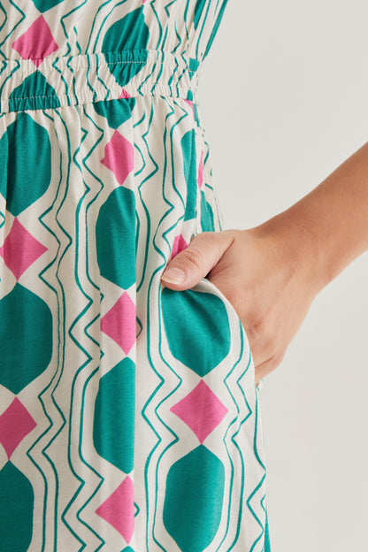 Midi dress with Geometric print