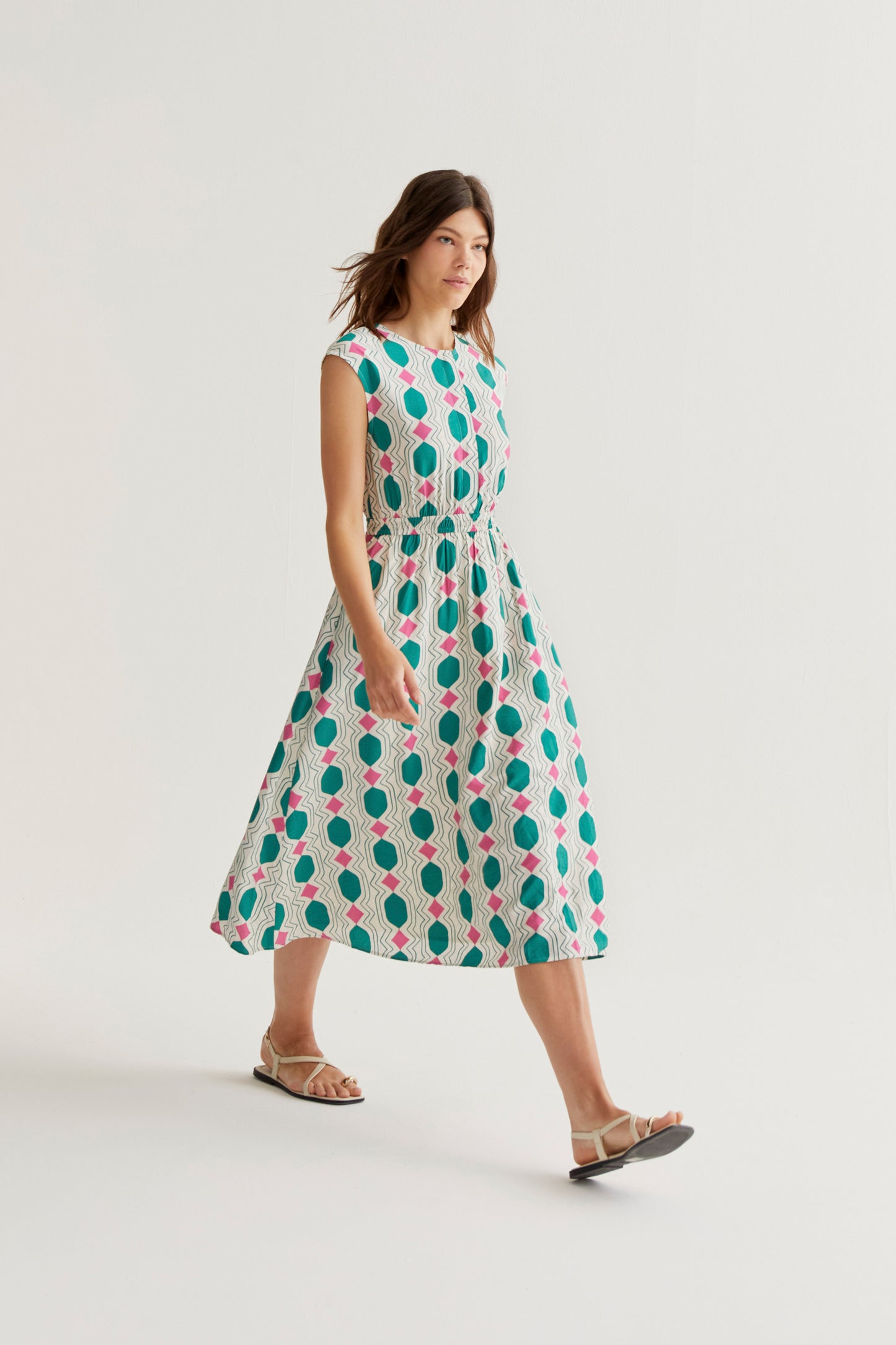 Midi dress with Geometric print