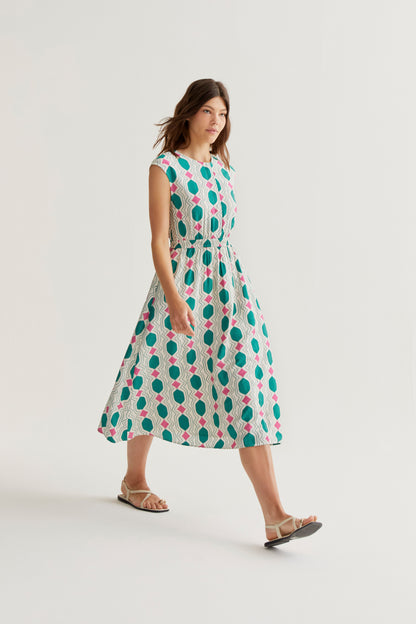 Midi dress with Geometric print