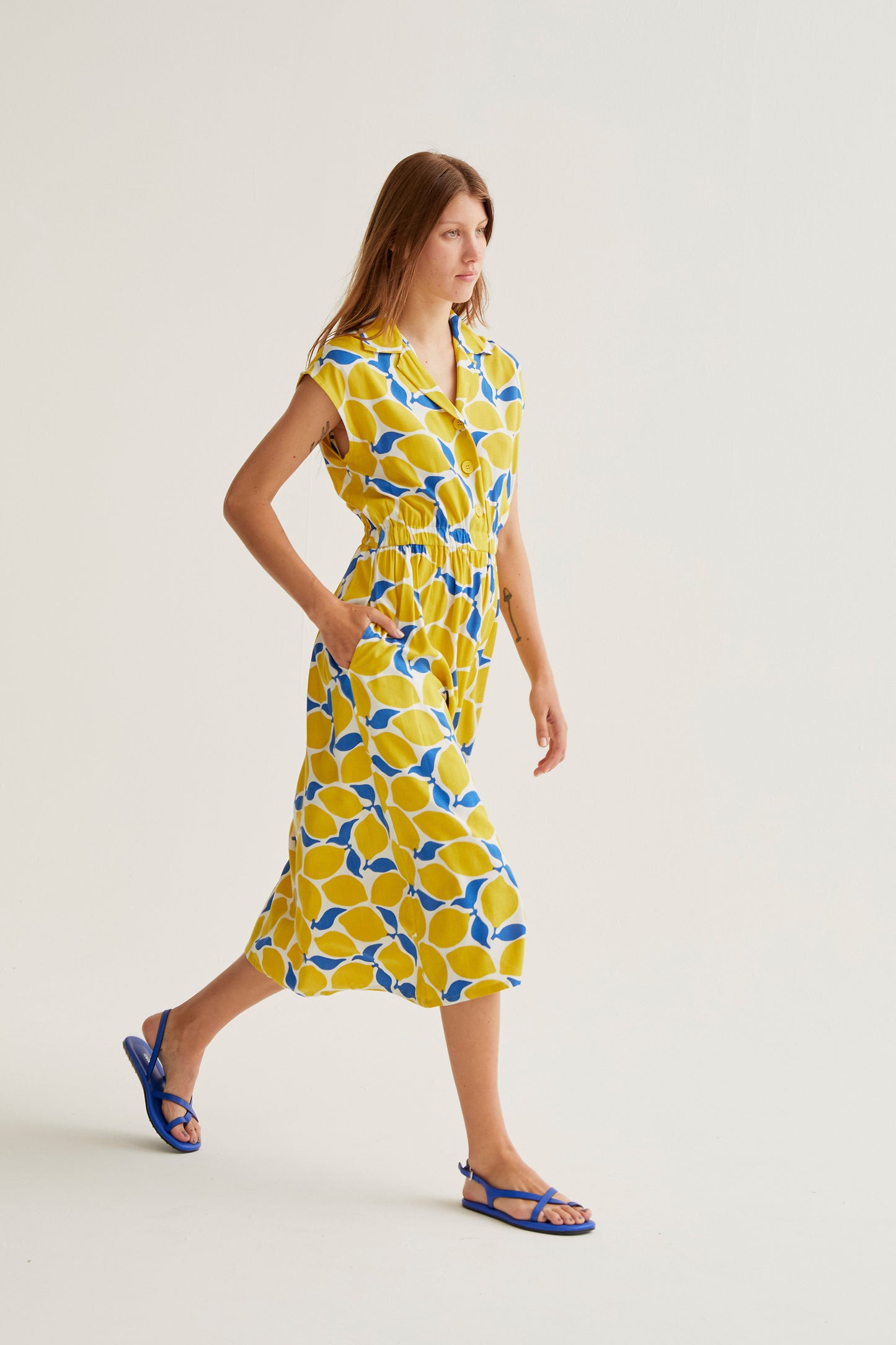 Limoncello print midi dress