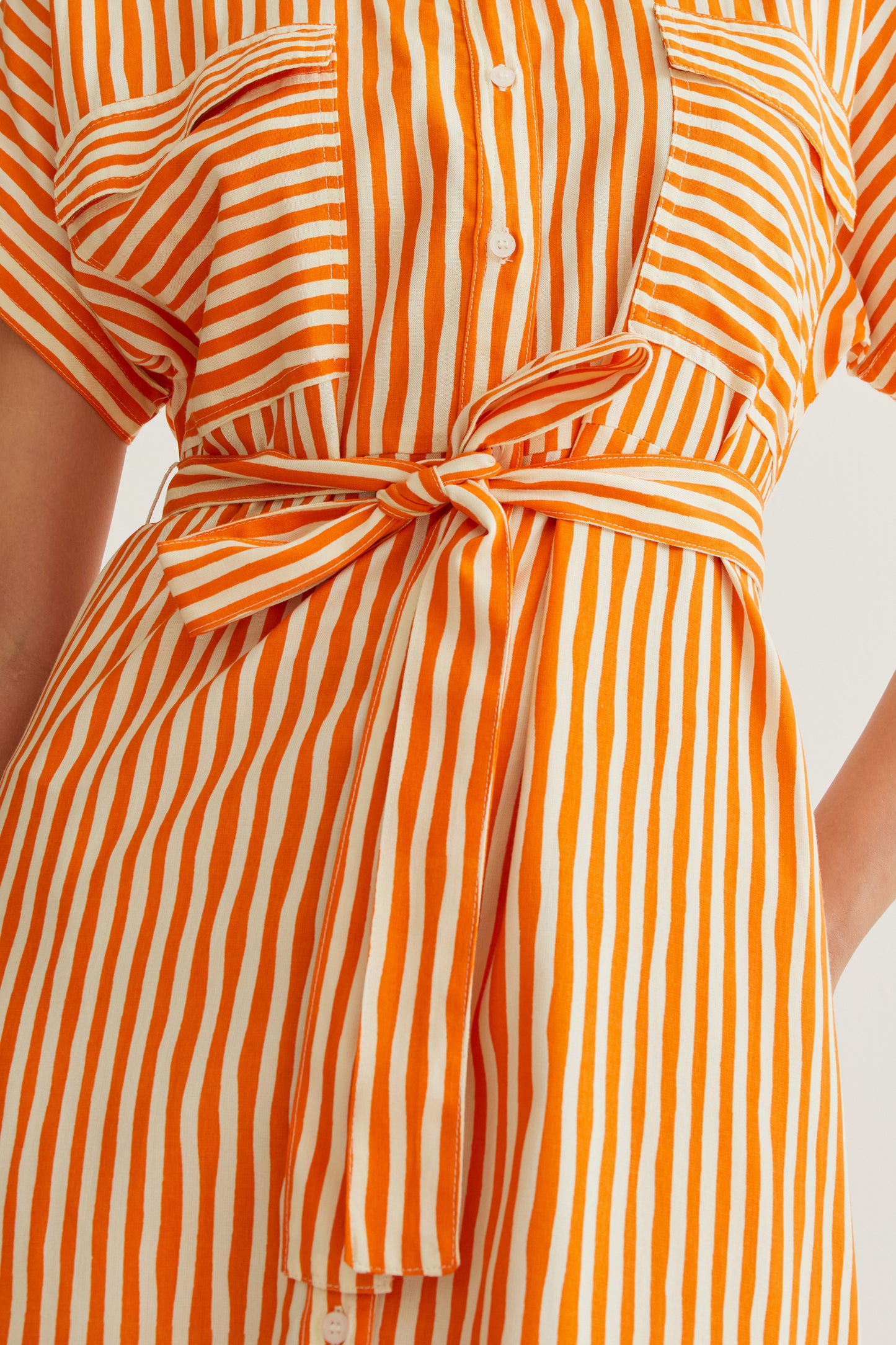 Lavagna Orange print midi dress