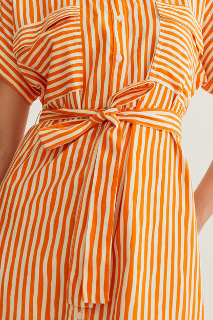 Lavagna Orange print midi dress
