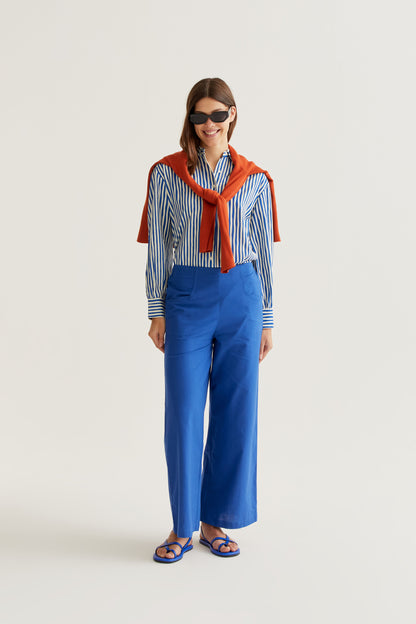 Shirt with Lavagna Blue print
