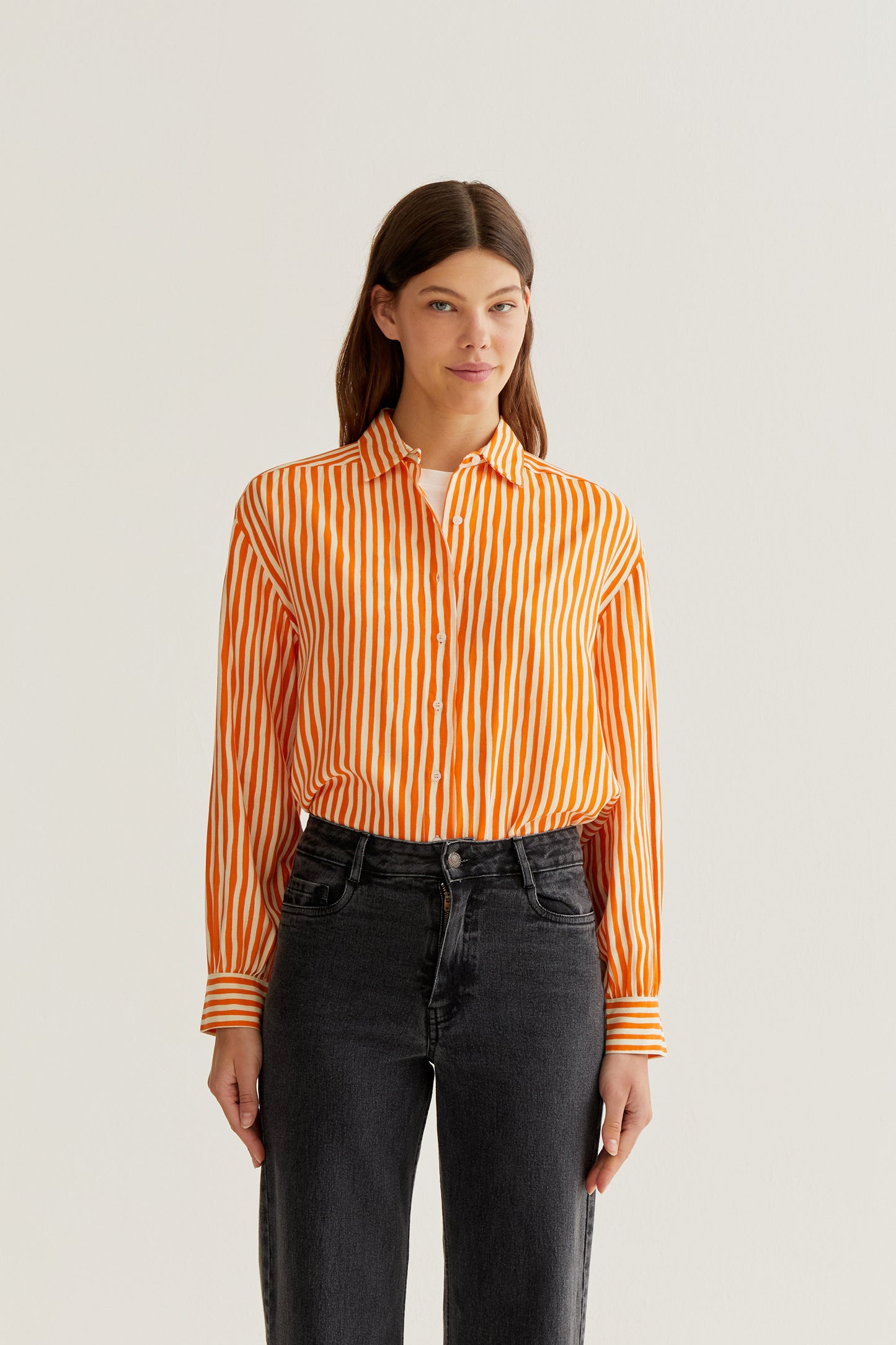 Shirt with Lavagna Orange print