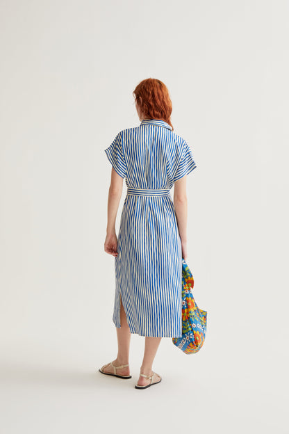 Lavagna Blue print midi dress
