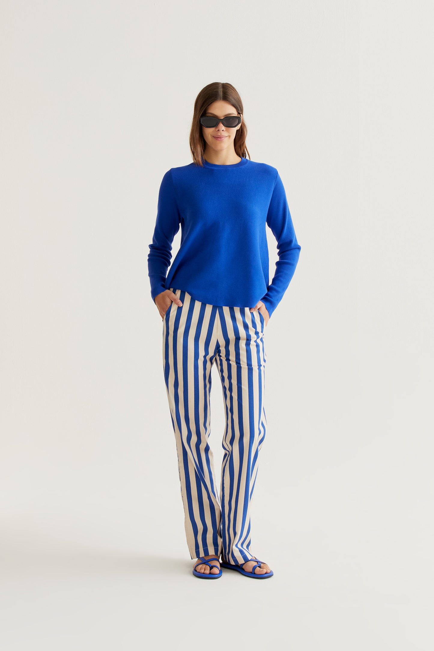 Bamboo Blue Print Trousers