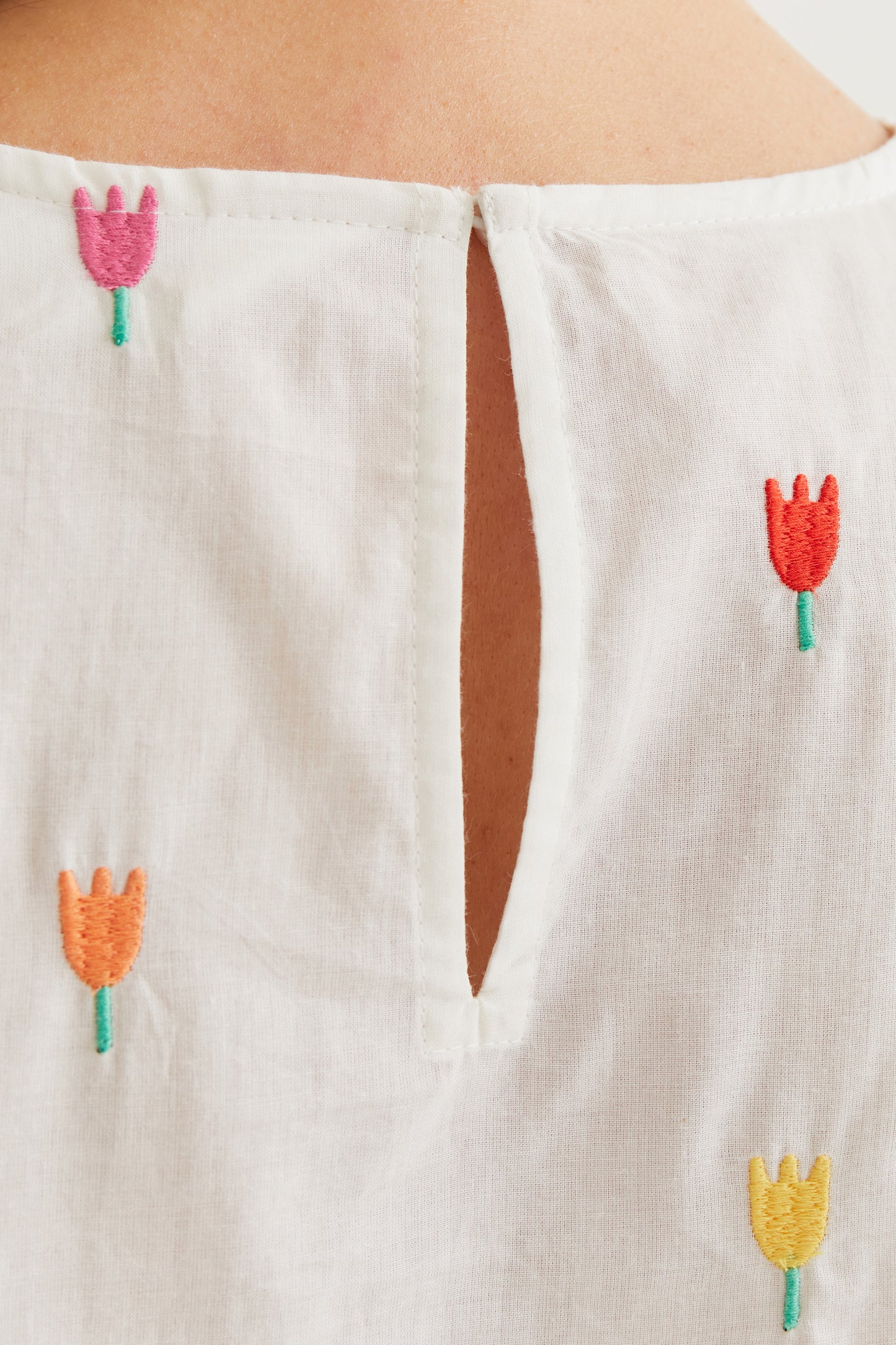 Top 100% cotton with Multi Tulip print