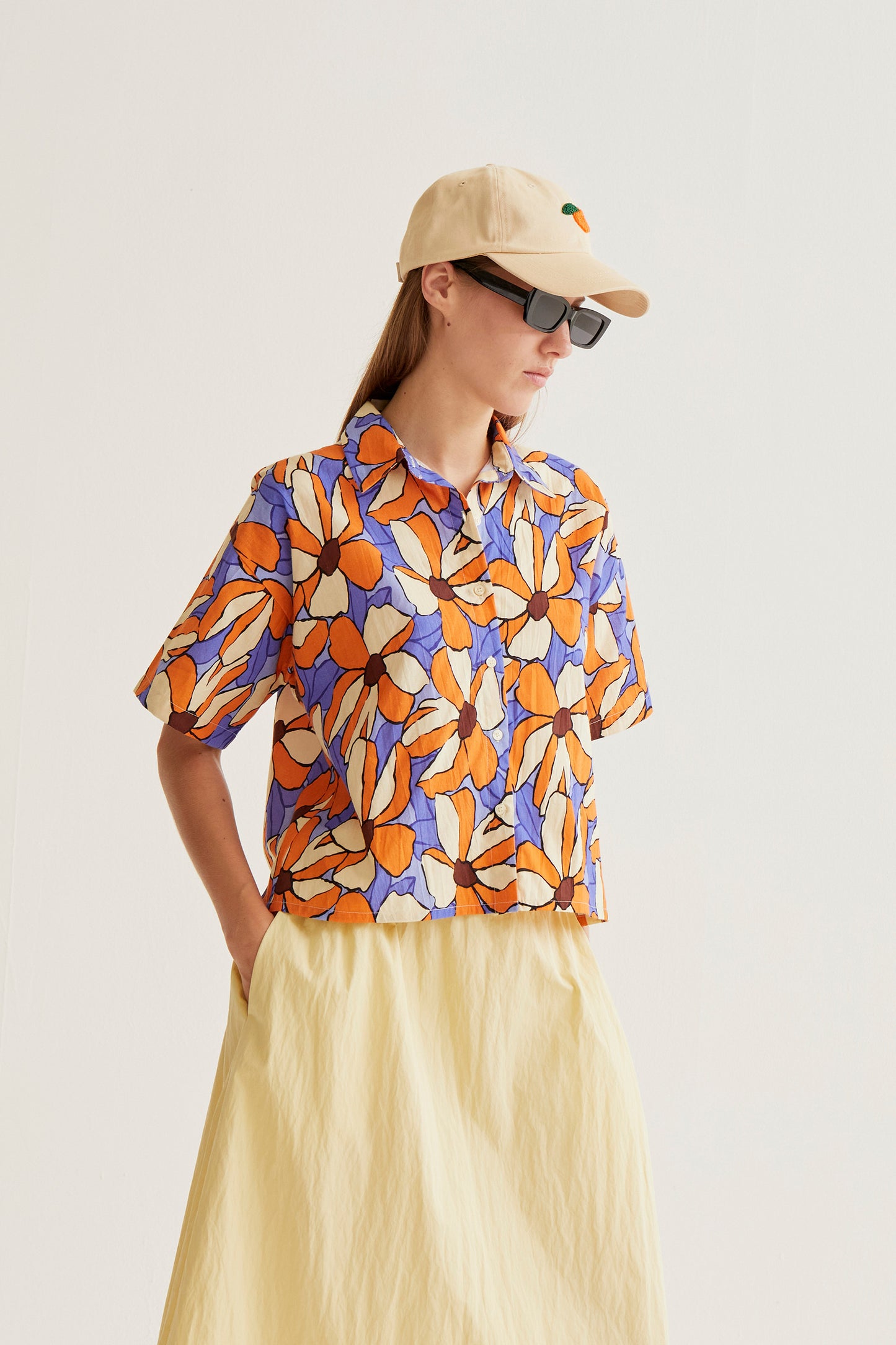 Marigold print shirt