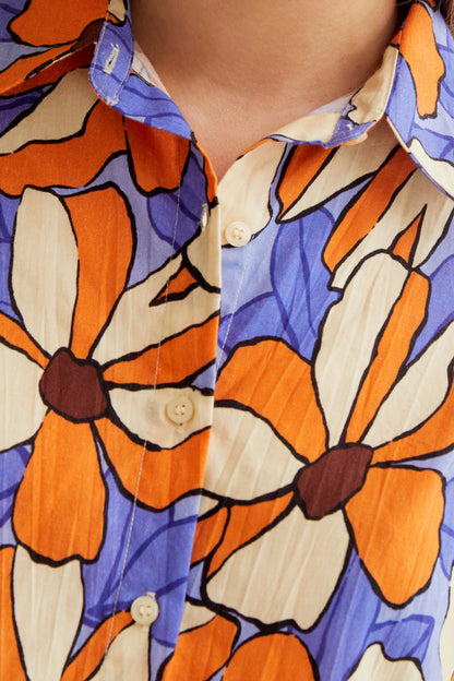 Marigold print shirt