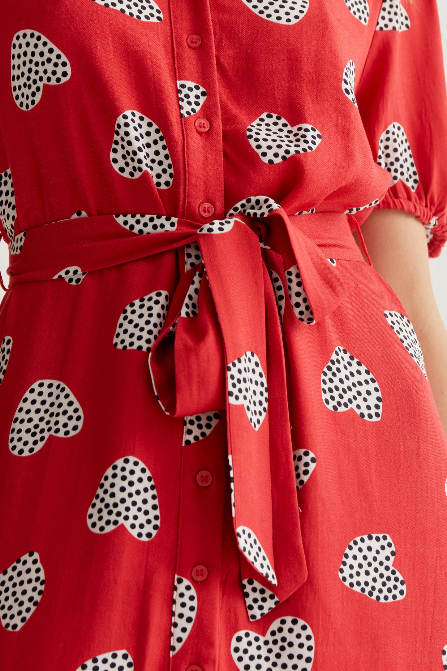Harmony Red Print Midi Dress