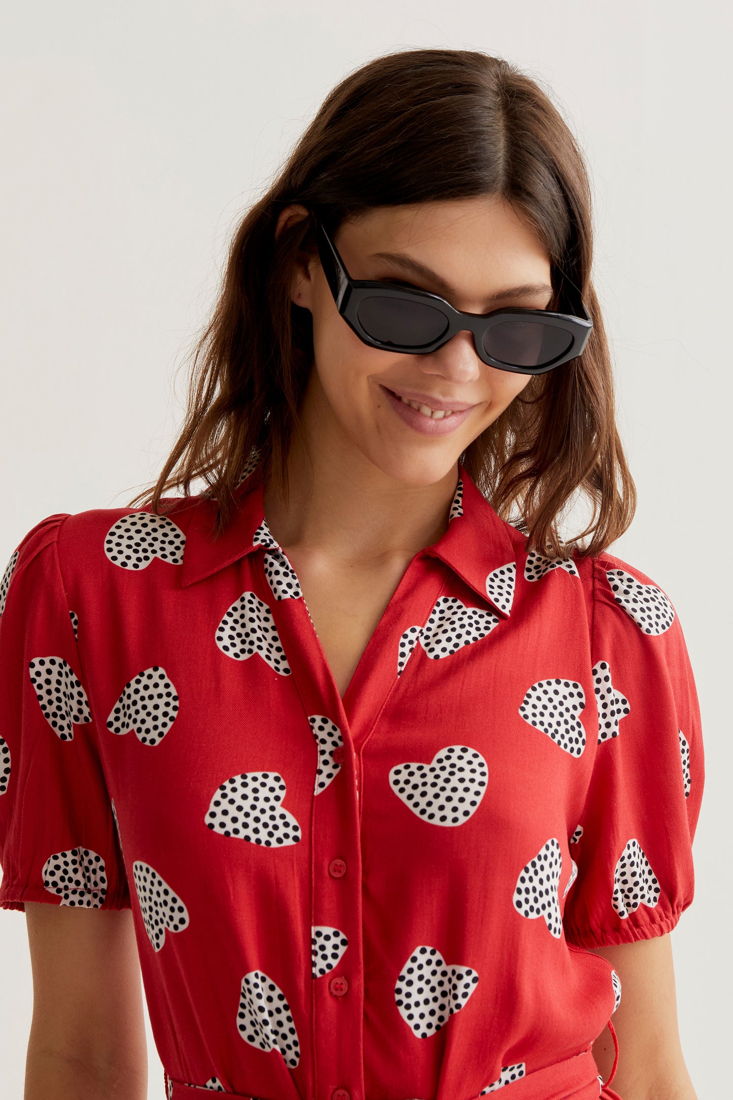 Harmony Red Print Midi Dress