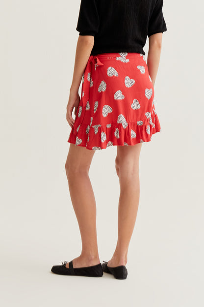 Harmony Red Print Short Skirt