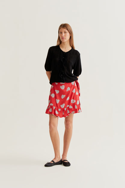 Harmony Red Print Short Skirt
