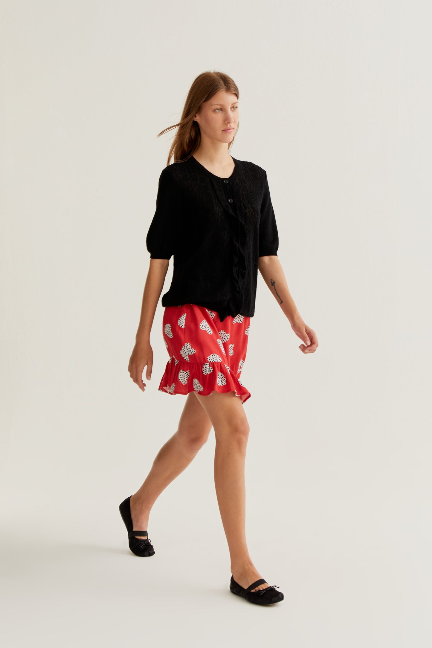 Harmony Red Print Short Skirt