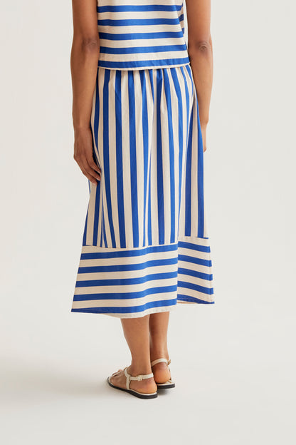 Bamboo Blue print midi skirt