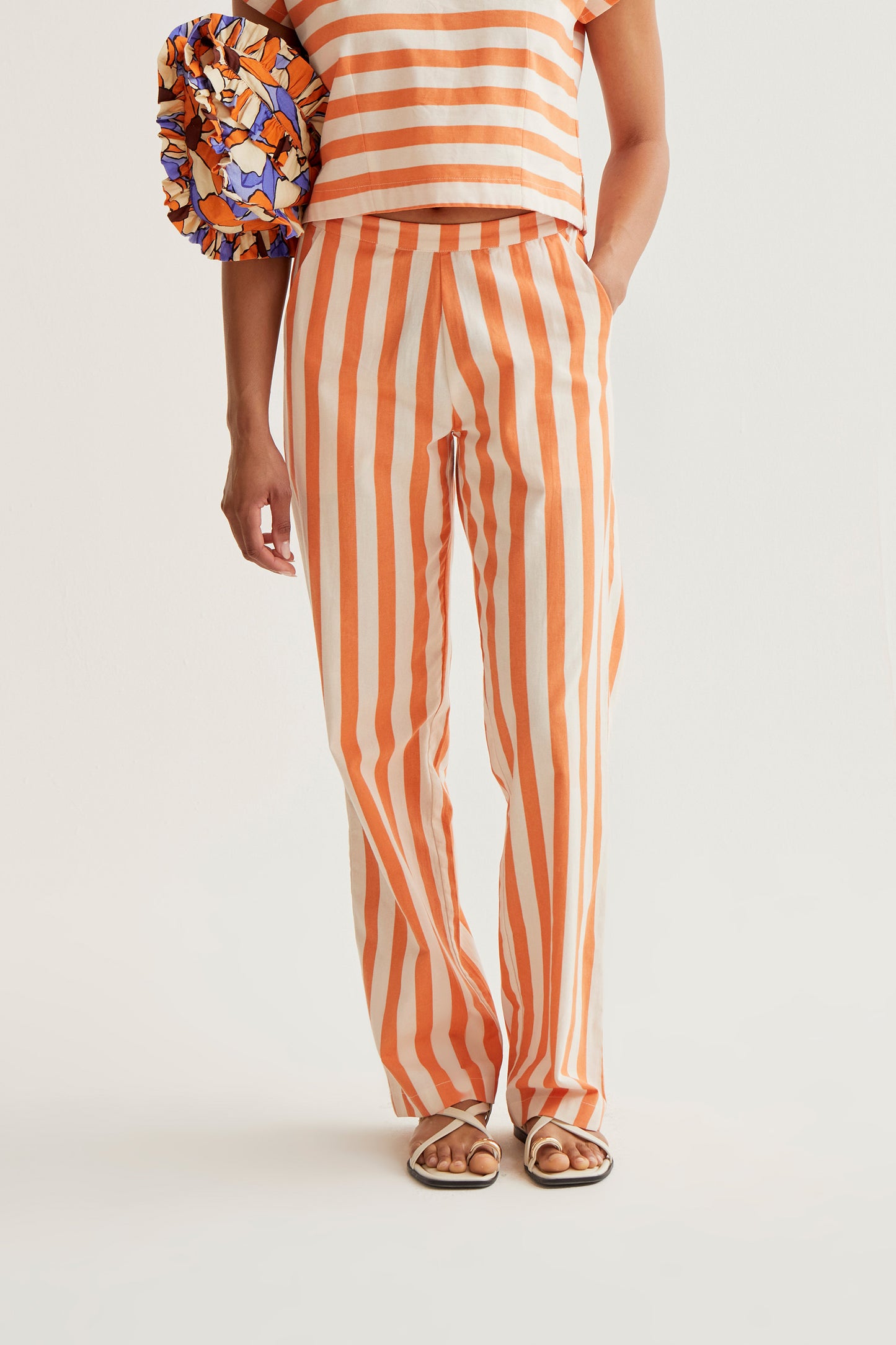 Bamboo Orange Print Trousers