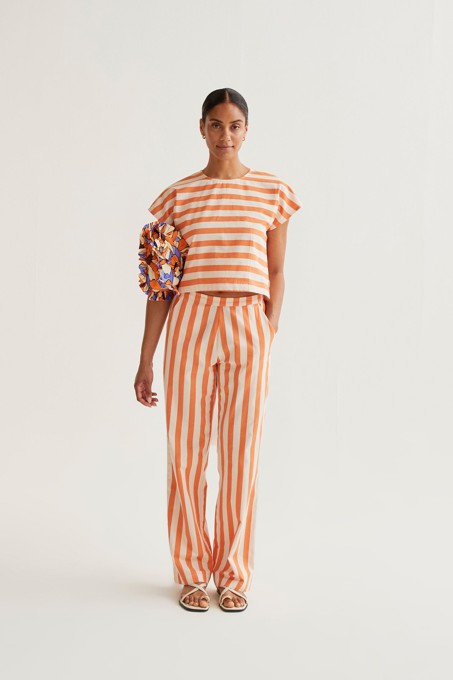 Bamboo Orange Print Trousers