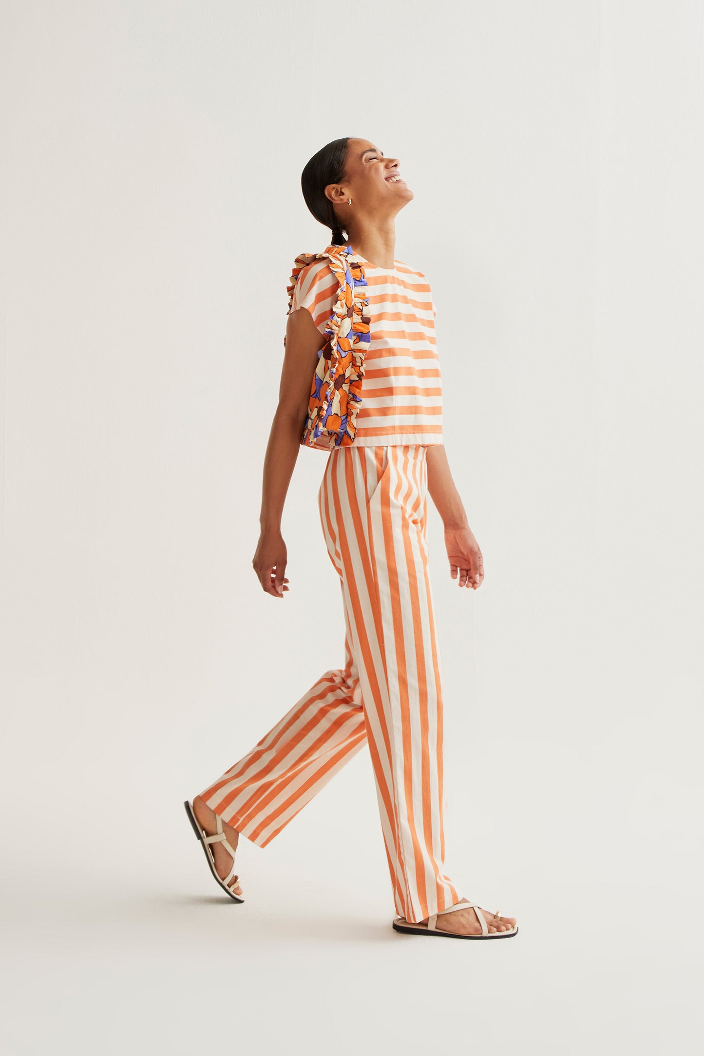 Bamboo Orange Print Trousers
