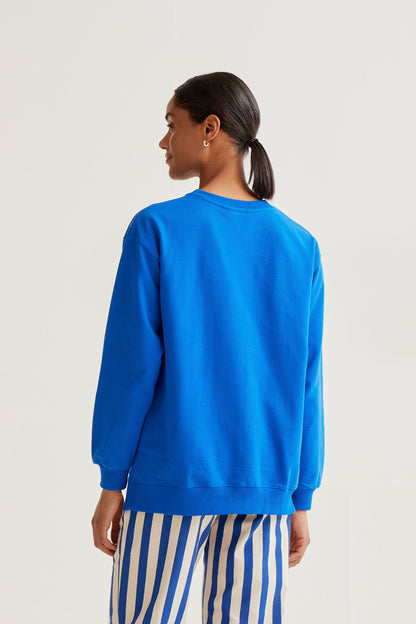 Sweatshirt with giant lemon embroidery