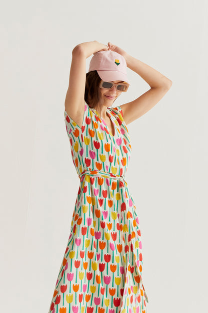 Tulip Print Long Dress