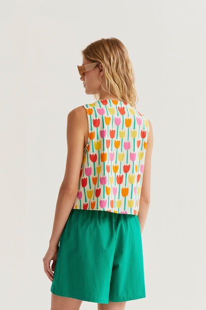 Tulip print vest