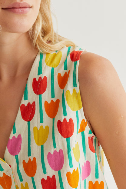 Tulip print vest