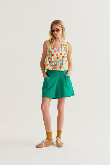 Tulip print vest