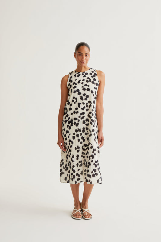 Dalmatian print midi dress