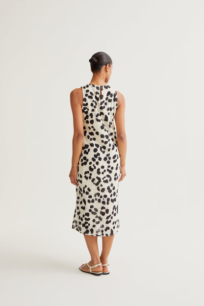 Dalmatian print midi dress