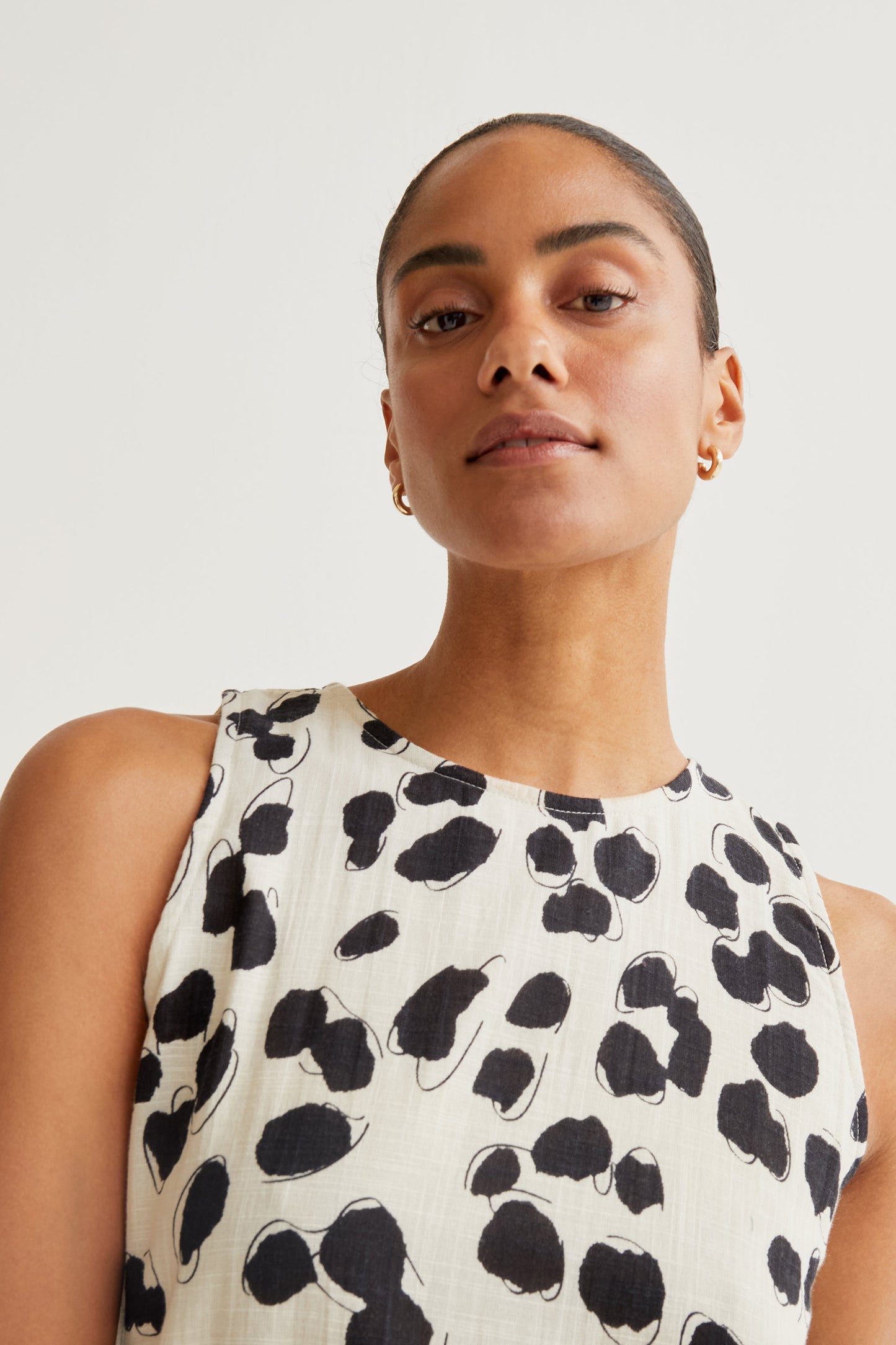 Dalmatian print midi dress