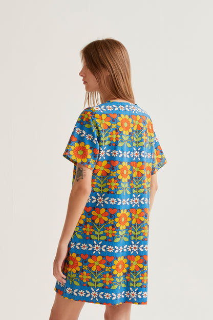 Short dress with Garden print