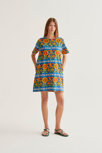 Short dress with Garden print
