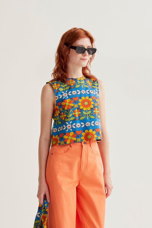 Garden print top