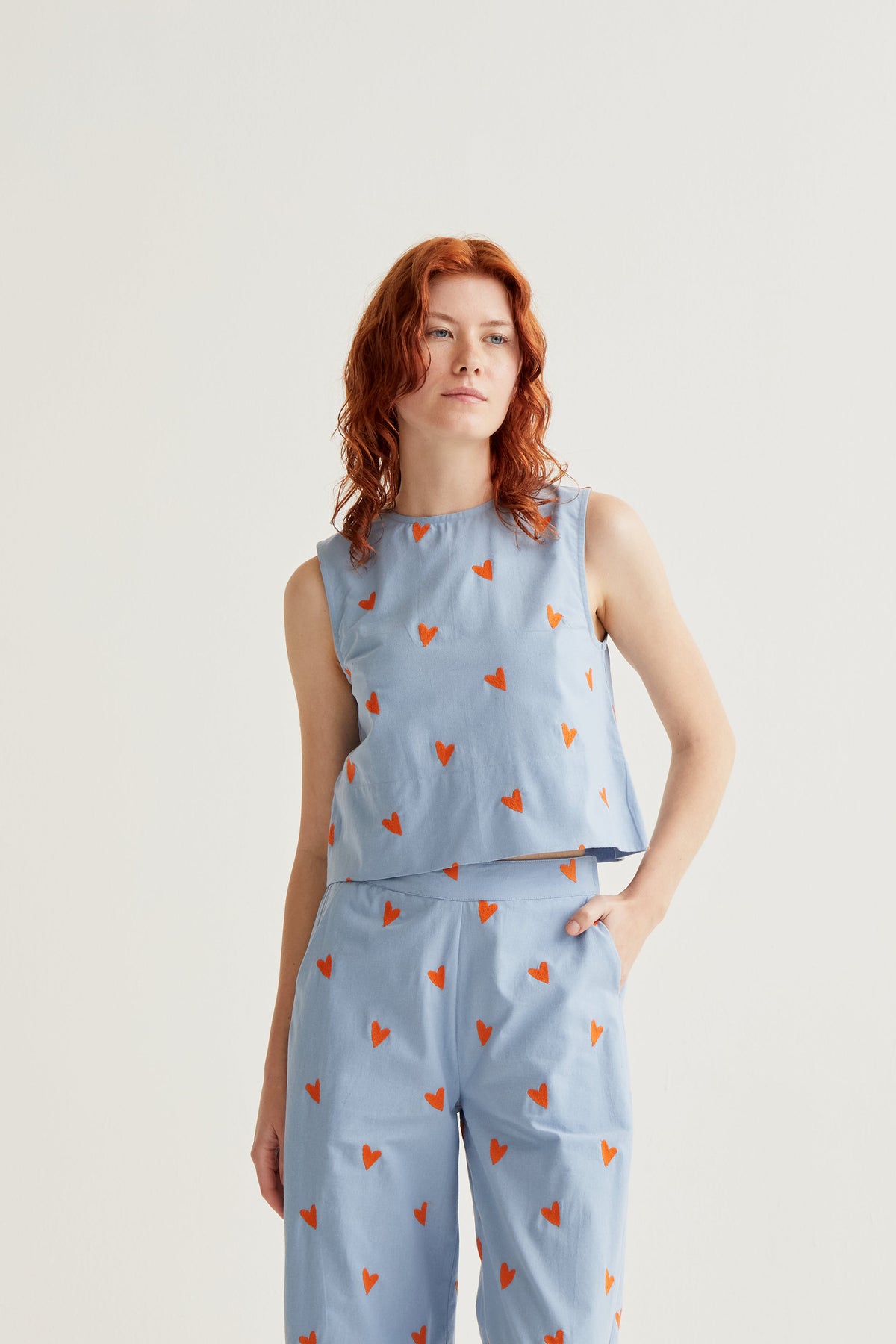 Hearts print top