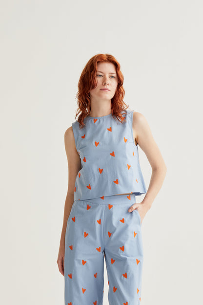 Hearts print top