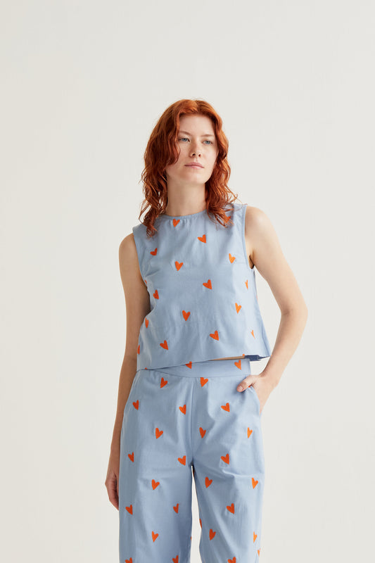 Hearts print top