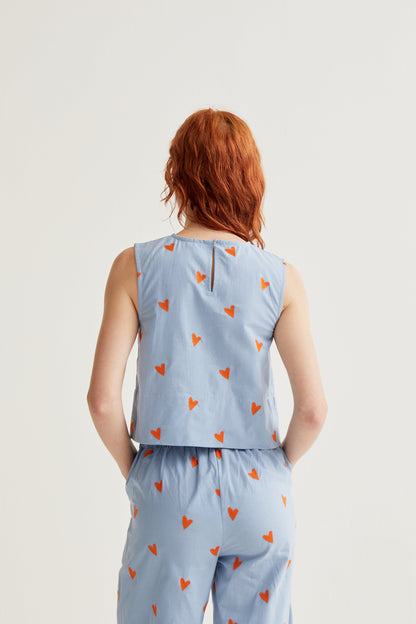 Hearts print top