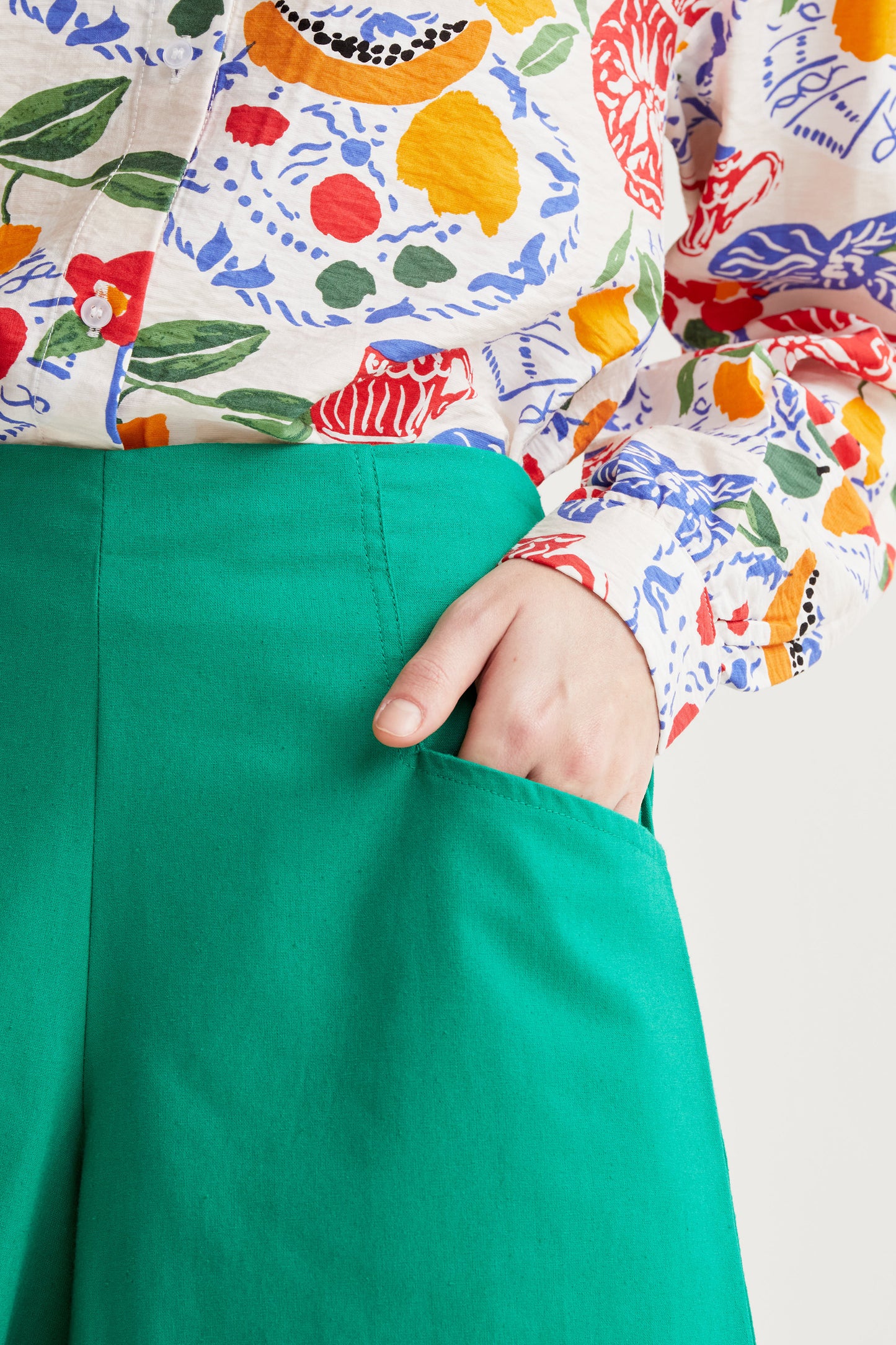 100% cotton green shorts