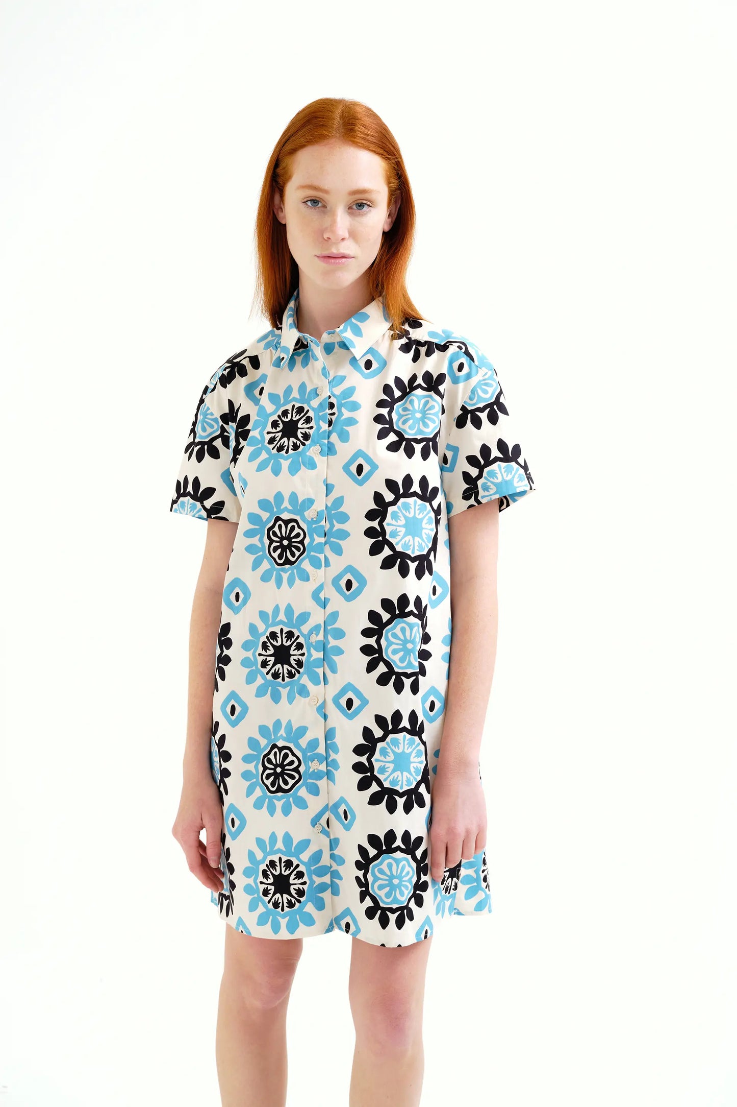 Short dress with Waterfall print