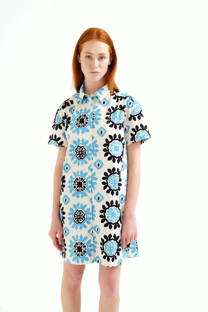 Short dress with Waterfall print