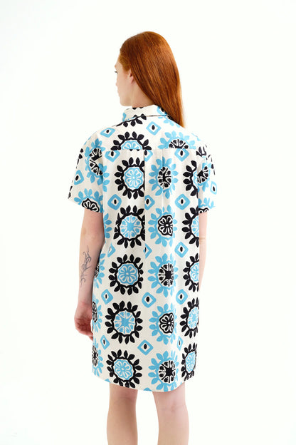 Short dress with Waterfall print
