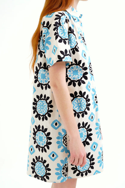 Short dress with Waterfall print