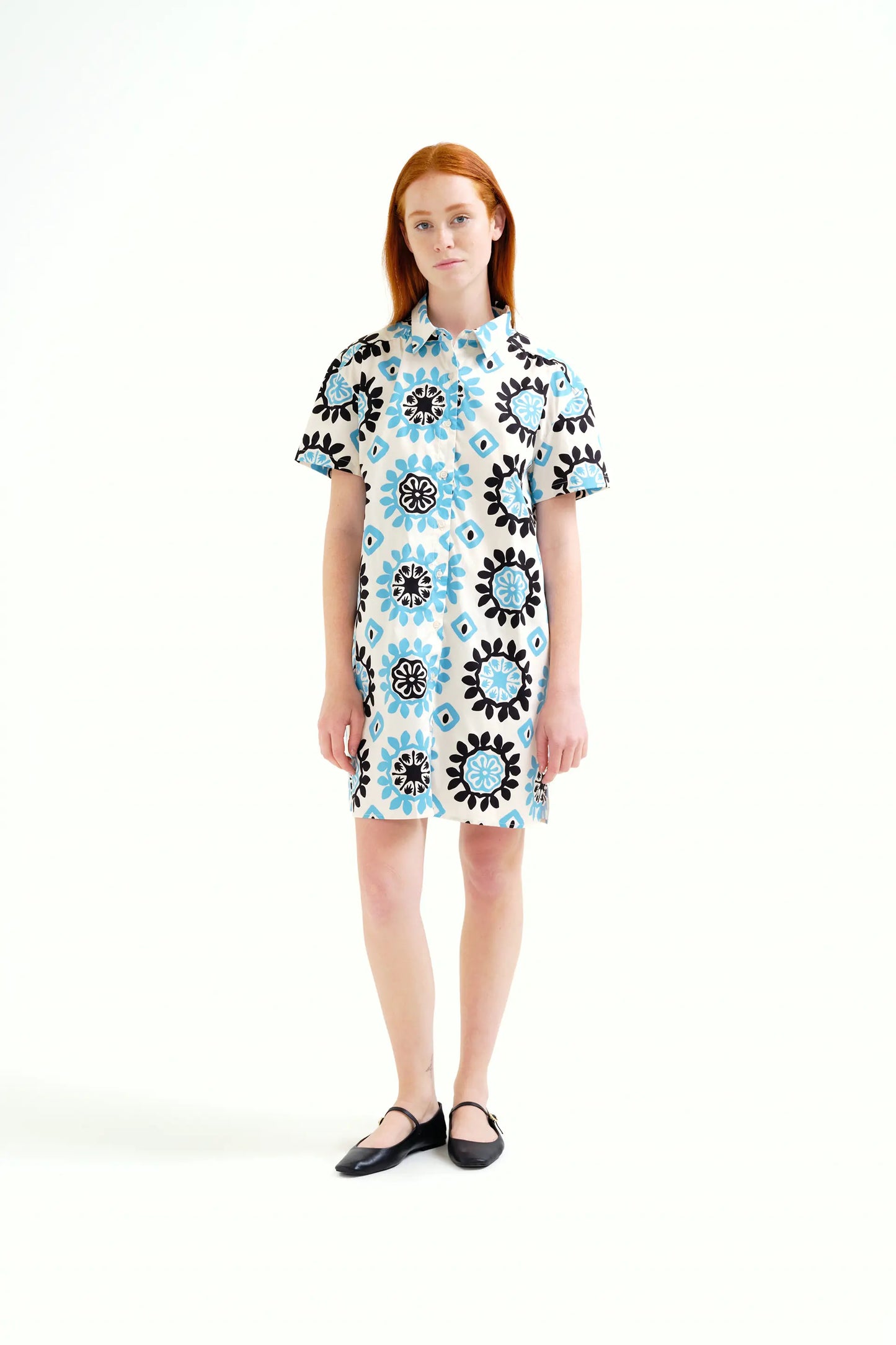 Short dress with Waterfall print
