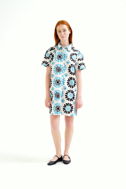 Short dress with Waterfall print