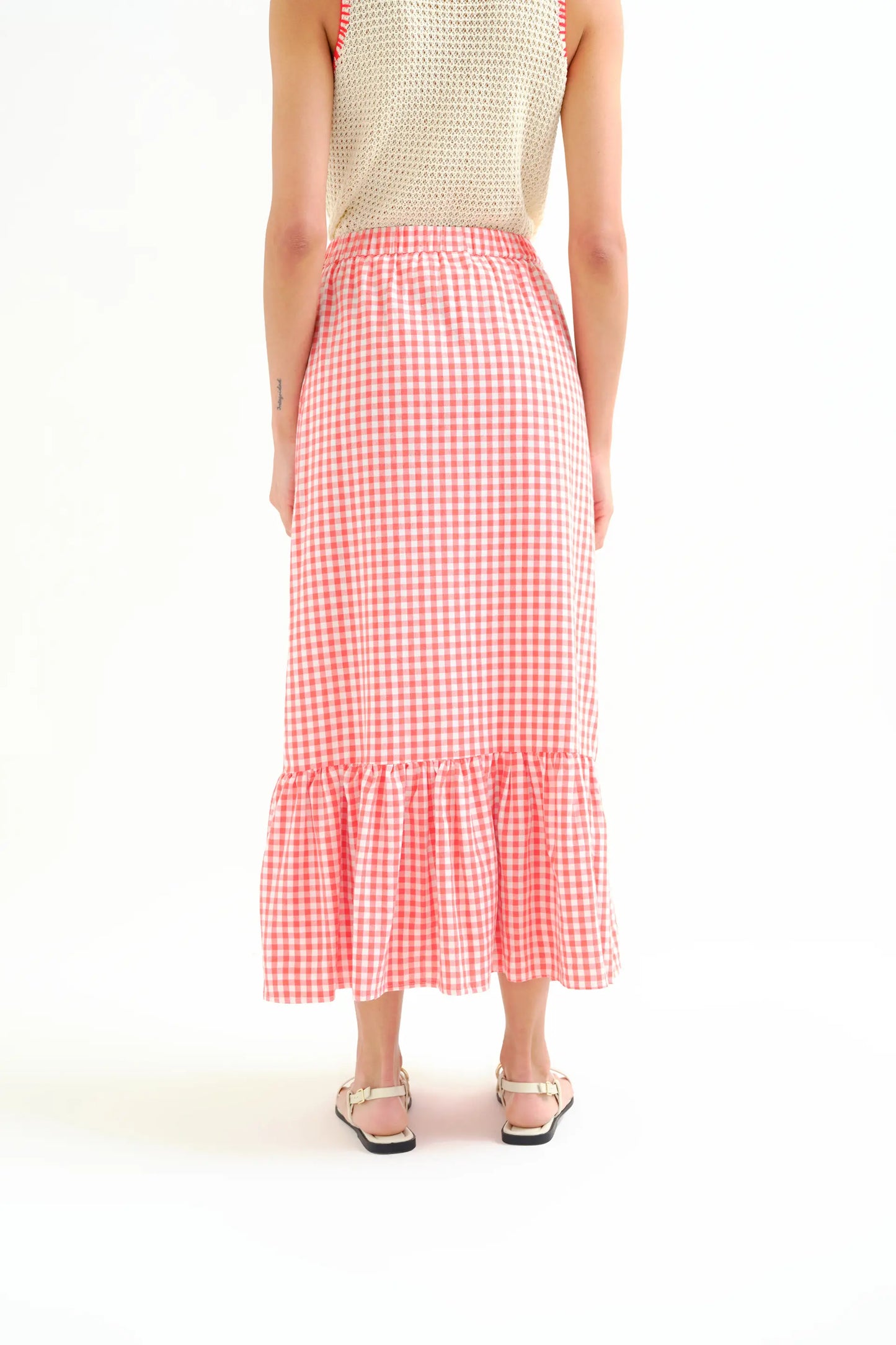 100% cotton skirt, red gingham check