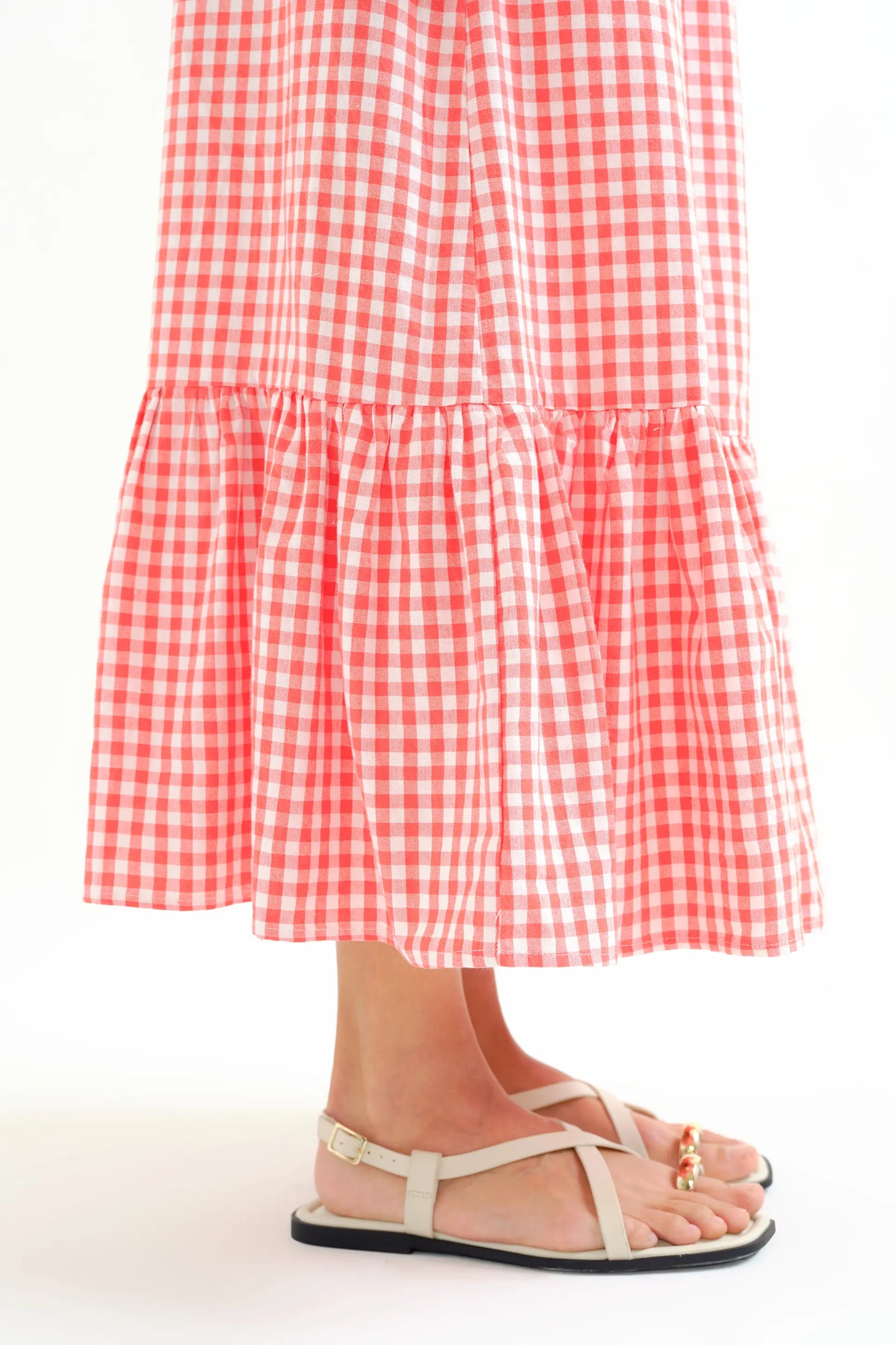 100% cotton skirt, red gingham check