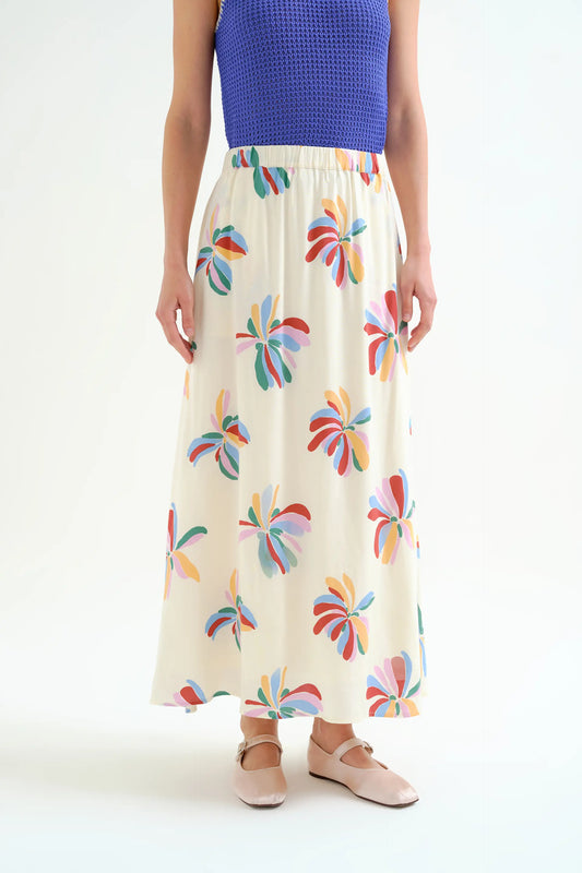 Monarda print long skirt
