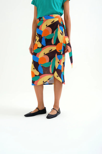 Midi skirt with Tutti Frutti Big print
