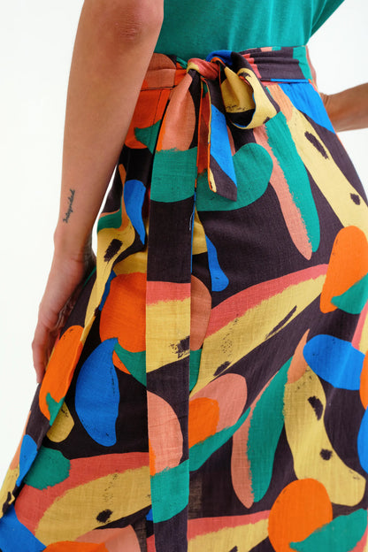 Midi skirt with Tutti Frutti Big print